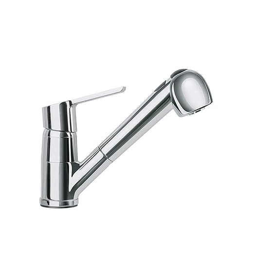 Ramon Soler 46E305029 Atalanta – Grifo de cocina monomando con ducha extensible, sistema S2 de ahorro de agua del 50%, limitador de temperatura y cromado Diamond Finish, cromo