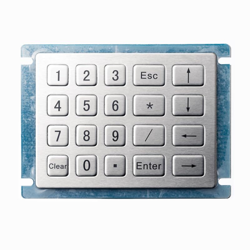 Teclado numérico de metal USB de acero inoxidable resistente, quiosco industrial resistente al agua IP65 de 20 teclas, D-8210(Matrix Interface,Layout 3)