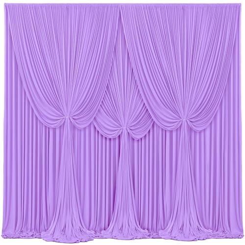 20ft x 15ft Lavender Wrinkle Free Backdrop Curtains for Wedding Party Lilac Backdrops Curtain Drapes Fabric Decorations Photo Back Drop Cloth for Baby Shower Photography Stage Reception