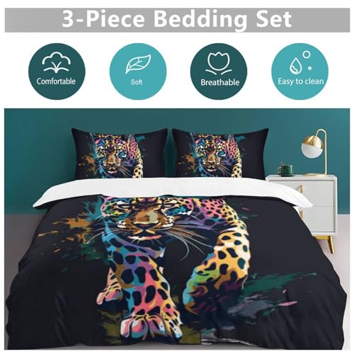 Funda nórdica de leopardo para decorar un dormitorio moderno y acogedor con estilo exótico 6