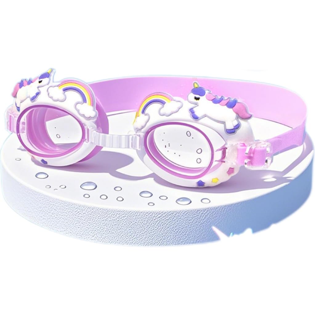 x trade Kids Swimming Goggles Safe Soft Silicone Anti-Fog Waterproof No Leaking Crystal Clear Swim Goggles Unicorn Shark for Kids Children and Teens Age 3-15 (Unicorn) — image 1