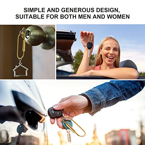 Image of WILLBOND Brass Carabiner Key Ring Locking Screw Carabiner Clips Round Key Rings Keychain Kit for Handbags Purse Bag Charm
