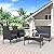 Knnbxa 4-Piece Patio Furniture Set Outdoor Rattan Furniture Patio Conversation Set for Patio, Backyard, Porch, Poolside w/Coffee Table-Dark Blue