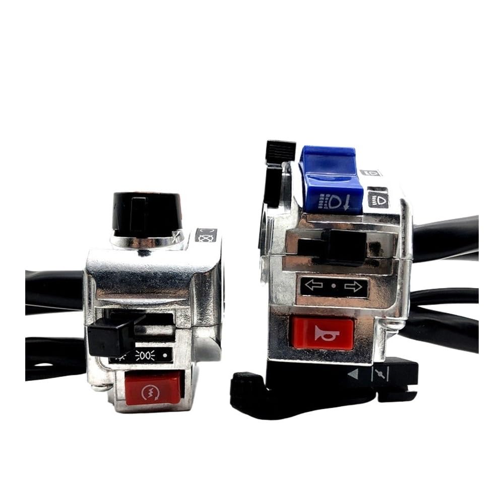 Motocicleta Arranque Interruptor botón Interruptor Apagado Llama Universal para Manillar Motocicleta, Botón Encendido Apagado para Moto, ATV, Interruptores CC 12 V/10 A, Controlador Arranque.