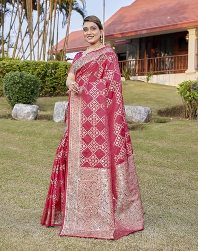 Image of Yashika Women's Pure Kanjivaram Silk Saree Soft Banarasi Style Wedding With Blouse Piece | Saree For Women | New Sari
