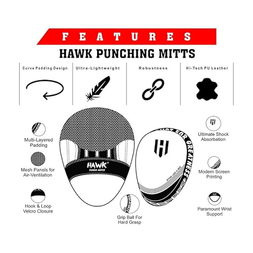 image for Hawk Sports Punching Mitts for Men, Women, and Kids, Leather Focus Mit