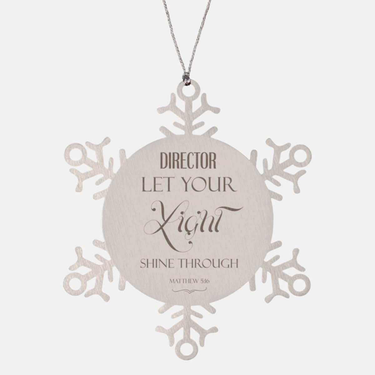 Inspirational Director Ornament Gifts for Director Let Your Light Shine Through, Matthew 5:16 Director Ornament Bible Verse Religious for Boy Girl Men Women, Gift for Family Boss Friend Coworker