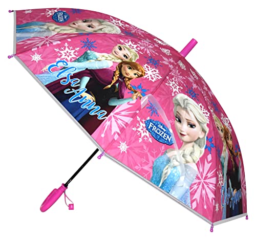 CHAATEWALA™ Elsa Anna Frozen Friends Umbrella for Girls, Frozen Theme Umbrella, Frozen theme Umbrella for Girls, Pink Umbrella for Kids Elsa, Anna, Umbrella
