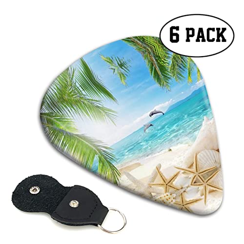 Starfish Beach Sea Palms Lot de 6 médiators pour guitare acoustique, guitare électrique, basse, ukulélé – fin, moyen et… - Les Beatles, Paul McCartney, John Lennon, RIngo Starr, George Harrison Starfish Beach Sea Palms Lot de 6 médiators pour guitare acoustique, guitare électrique, basse, ukulélé – fin, moyen et… – Image 3