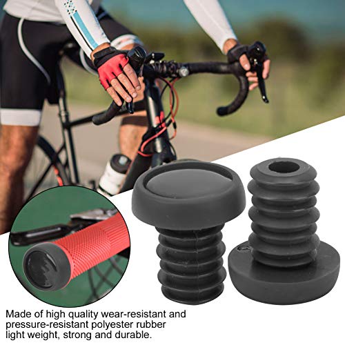 SUNGOOYUE Bike Handlebar End Plugs, Bike Handlebar Grips Bar Ends Screw Plugs Polyester Rubber Bar End Plugs for BMX (Black) - Image 4