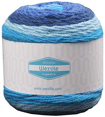 Ovillos Grandes de Hilado autoextraíble - Juego de 2 madejas Wextile Estambre Multicolor Acrílico, Increíble Tejido de Punto Perfecto para Ganchillo & Tejer, 350 Metros 380 Yardas por madeja.