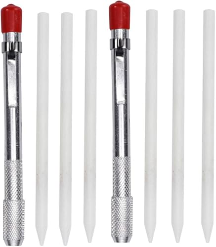 2 soportes redondos para esteatita con 6 recambios para herramientas de soldadura y marcadores de soldadura, marcas extraíbles en acero, aluminio 1