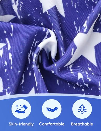 Bathing Suits for Girls Size 8-9 Years Old Blue White Stars Ruffle Bikini Swimsuit Set with Bottom 6