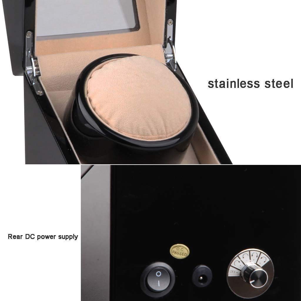 Scatola carica orologi automatica per orologi con avvolgitore automatico per orologio singolo, in legno, rotante, a carica automatica, con motore estremamente silenzioso, D-A