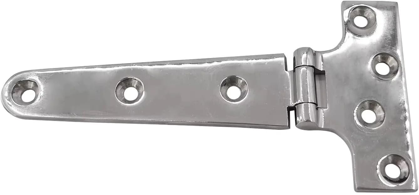 Stainless Steel Boat Hinges Stainless Steel T Hinges Grade Heavy Duty Boat Hatch Hinge (150 mm X 75 mm) Casting Cabinet Hardware Door