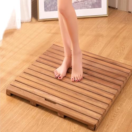 Genérico Alfombrilla de Ducha de Madera Antideslizante para bañera, Piscina, baño de Calidad Comercial, Impermeable, de bambú Natural, Impermeable y Antideslizante, 40 x 55 cm, para Cocina, baño, bañ