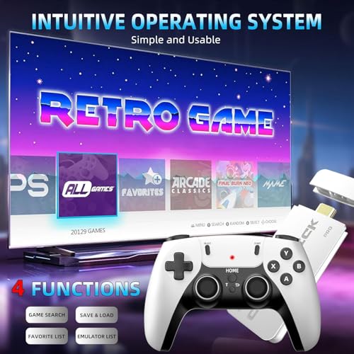 New 2025 Edition 4K TV HDMI Port Gaming Wireless Video Games for TV Gaming Retro Gaming Console with Wireless Game Console with 20,000+ Retro Games, 9 Emulators, 2 Controllers, 64G Inbuilt Card 09 4 517iAY3r8zL