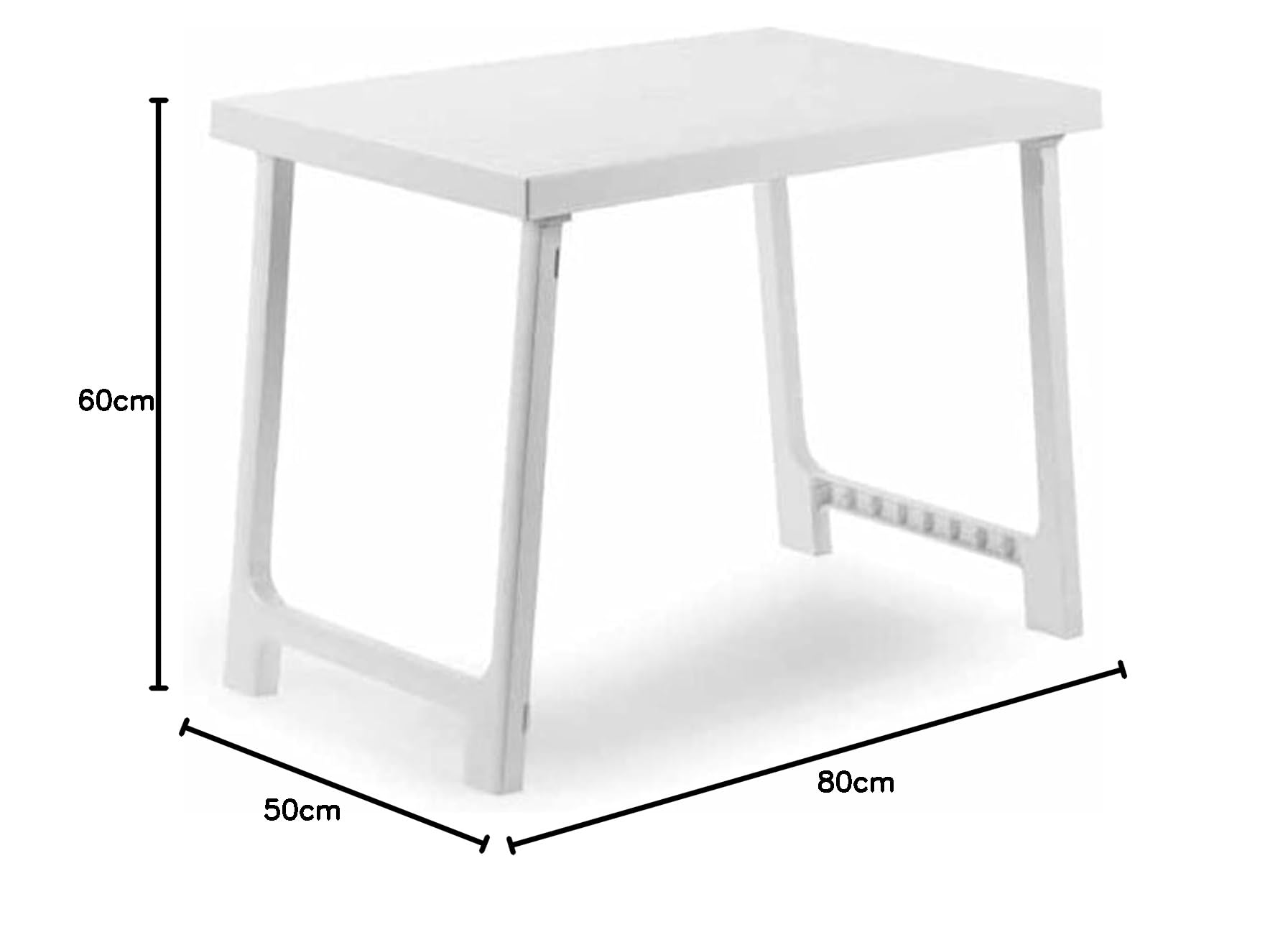 Azard 909106, Tavolo Nik Bianco Pieghevole da Campeggio Cm.81X56X63 Estate Giardino Unisex Adulto, 81x56cm
