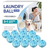 SCOBUTY Pet Hair Remover for Laundry,12 PCS Dog Hair Remover, Dryer Balls for Pet Hair, Lint Ball Remover,Pet Hair Remover Balls for Washing Machine,Blue