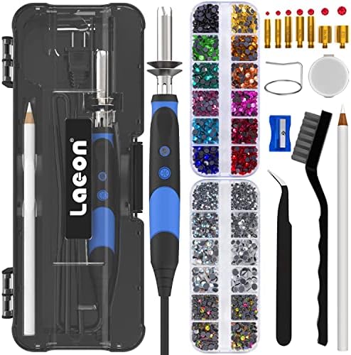 Hotfix Rhinestone Applicator Tool, Hot Fixed Applicator Rhinestones Kit, Bedazzler Kit with Rhinestones for clothes, Bigger Gems Crystal Pen Setter, 15 Colors Rinestones Set, AB Crystal,DIY for crafts