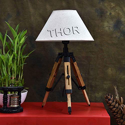 THOR INSTRUMENTS Vintage Tripod Table Lamp Adjustable Lamp Teak Wood for Home Decor (Lamp Shade Not Included) Rustic Vintage Home Decor Gifts by THOR INSTRUMENTS - Image 2