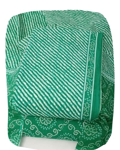 Image of DRAVINAM Trends Women's Premium Cambric Cotton Jaipuri Printed Unstitched Salwar Suit Dress Material with Mulmul Cotton Dupatta