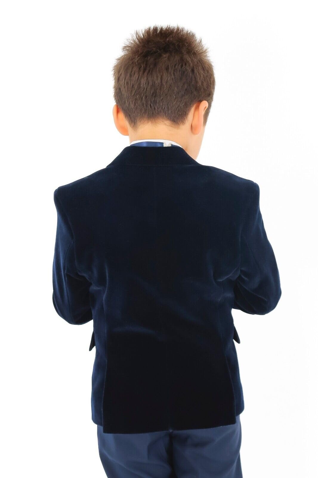 Blazer Coupe cintrée en Velours pour garçon, Veste d'hiver Formelle pour dîner de Mariage, Anniversaire
