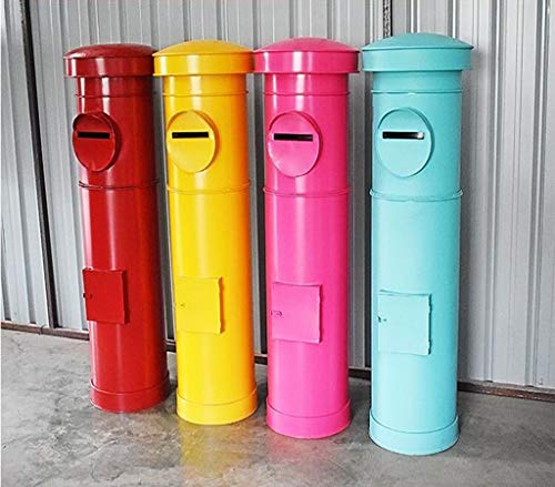 LFYDEW Buzón Estilo Poste, Buzón De Pie/Accesorios De Fotografía Decorativos Caja De...