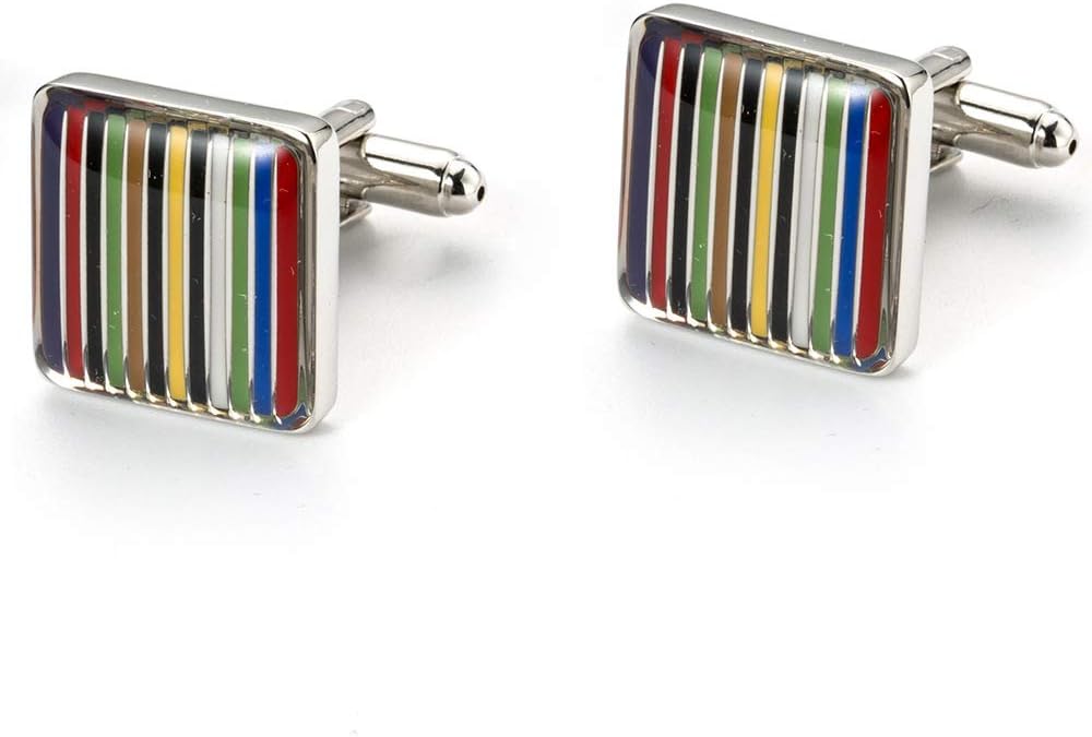 Fashion Exqusite Rainbow Stripe Shirt Cufflinks Cuff Link Button Men Jewellry for Male c52