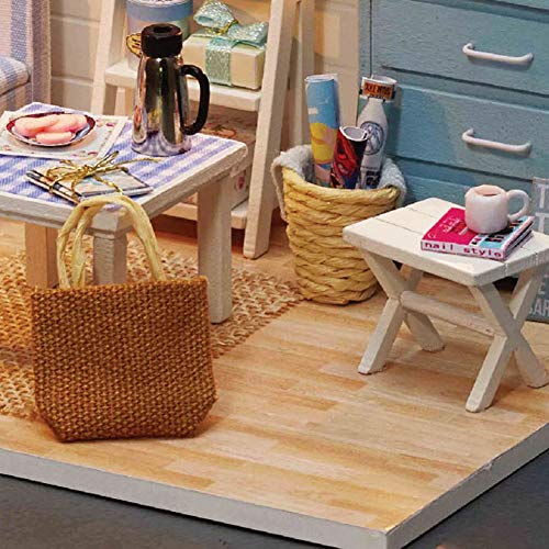 Puppenhaus DIY Miniatur Kit Weihnachten Tiny House Bausätze Mini Holzhaus Spielzeug Möbel und Zubehör für Erwachsene – Bild 7