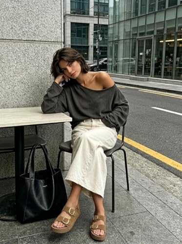 Image of Platform Sandals Women Genuine Leather Slip-on Beach Slide Buckle Comfortable Sandals with Memory Foam Soft Lining and Open Toe Low Wedges