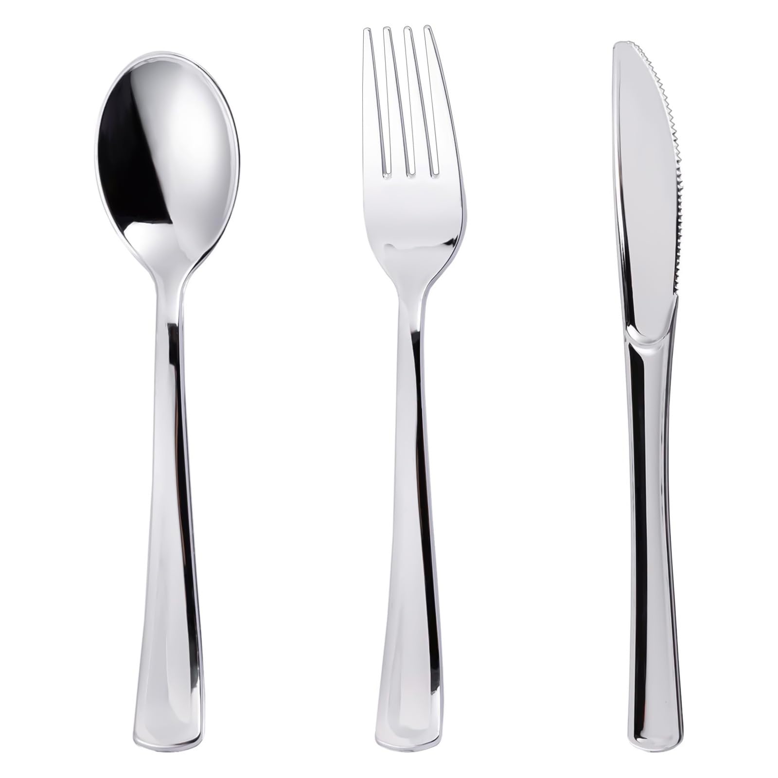 N9R 200 PCS Gold Plastic Silverware - Disposable Gold Plastic Silverware Cutlery Set, 100 Forks, 50 Spoons, 50 Knives for Party, Birthday, Wedding