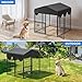 4x4.2x4.5ft Outdoor Dog Kennel, Metal Heavy Duty Dog Run with Rotating Door & 2 Adjustable Bowls, Dog Kennel Outside with Waterproof Cover, Pet Enclosure Indoor for Small/Medium/Large Dogs