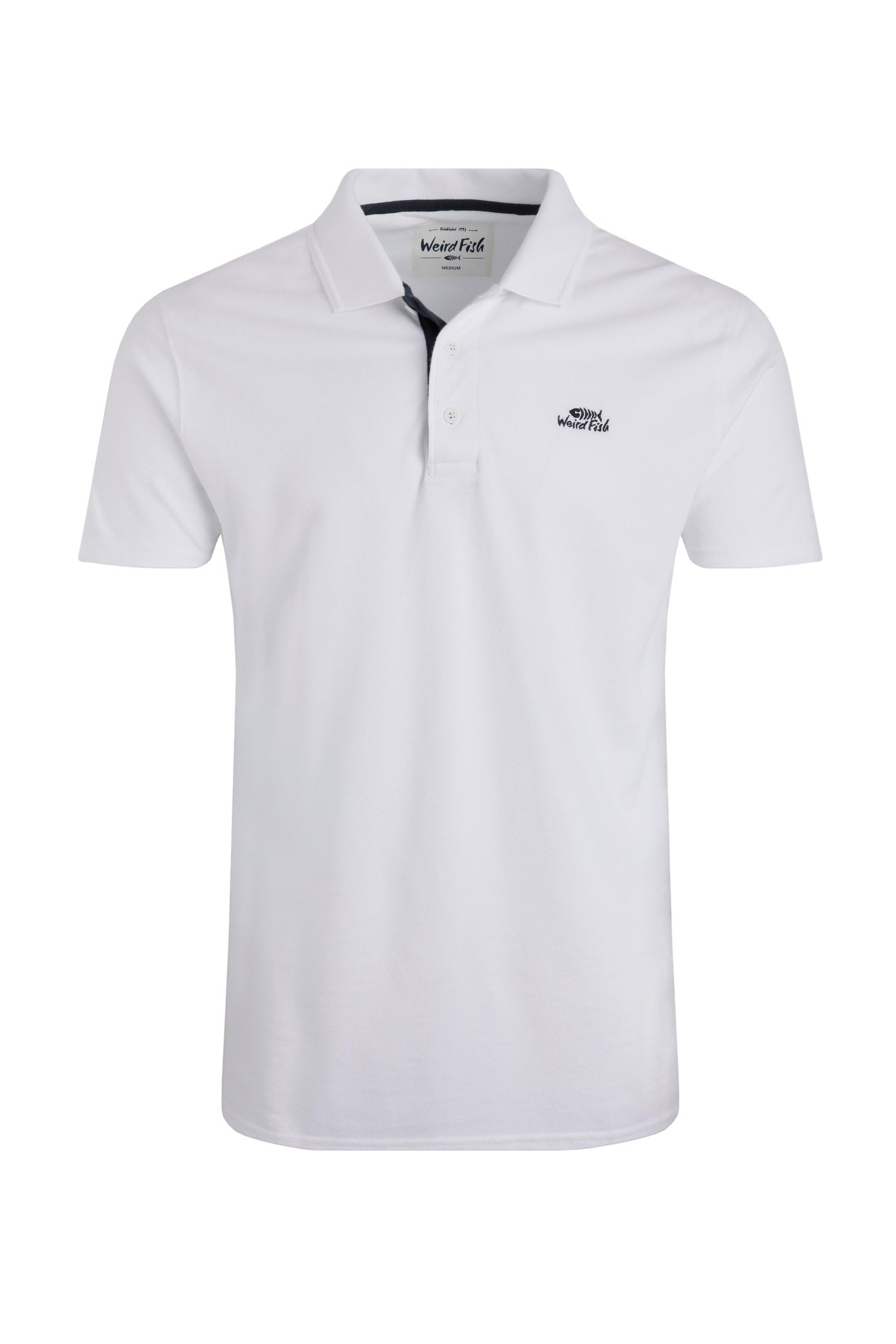 Weird Fish Men's White Miles Pique Polo Shirt Size Xl