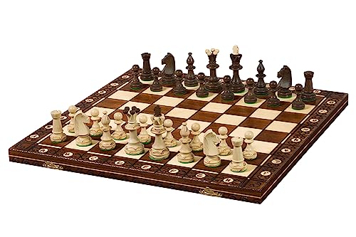 Échiquier Peint à la Main Consul Échecs avec figurines en bois de salon