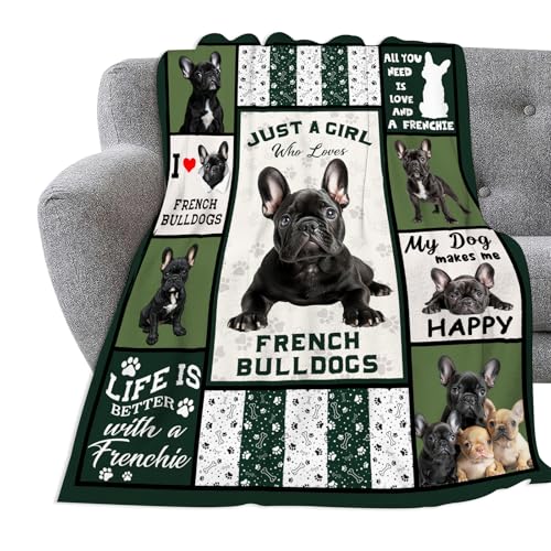 French Bulldog Throw Blanket Ultra Soft Dog Lovers Flannel Blanke...