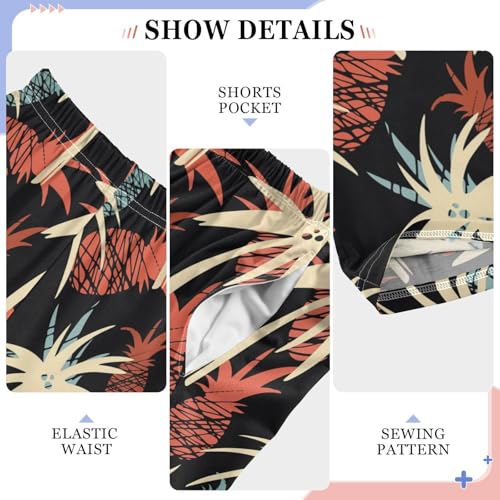 ZZXXB Palm Tree Pineapple Boys Long Pants Soft Trousers Elastic Waist Kids Lounge Bottoms with Pockets S-XL4