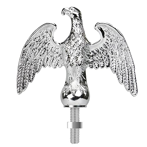 NQ Silver Flag Pole Eagle Topper Ornament Aluminum Alloy Eagle Finial for 20/25/30 Telescopic/Sectional FlagpoleSilver 7inch