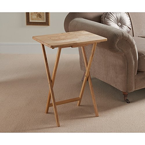 GBS Folding Snack Table, Multi-Use 66 x 48 x 37 cm Rubberwood Table for Coffee, Snacks, & Laptop - Portable, Space-Saving Foldable Side Table for Living Room, Bedside, Camping, and More