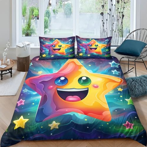 Funda nórdica infantil antimanchas estrellas microfibra reversible con dos fundas de almohada 2
