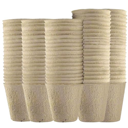 Ram 96 Piece Biodegradable Organic Fibre Seed Growing Pots Seedling Pots For Cultivation Compostable Plant Pots GreenHouse Biodegradable Plants Pots