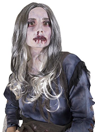 Kangaroo Zombie Queen Witch Wig Messy Silver Black Horror Hair