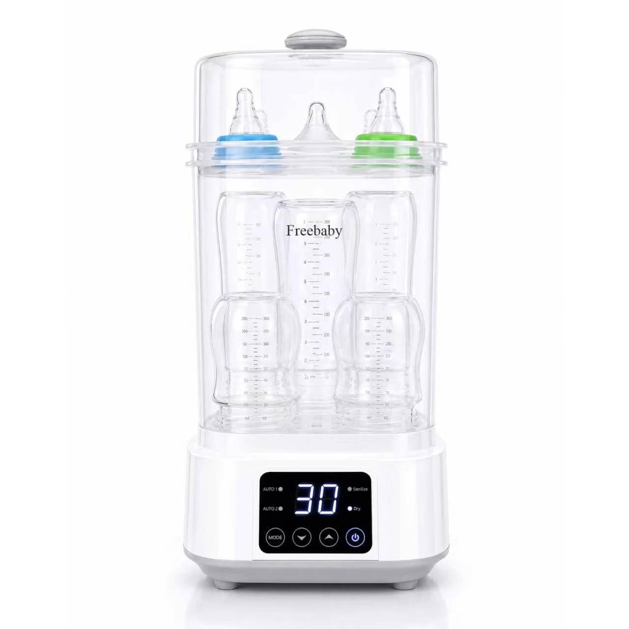 Freebaby Compact Baby Bottle Sterilizer and Dryer, 8-in-1 Auto Steam System