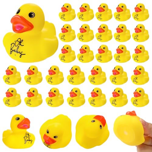 JellyArch 30 Pcs Rubber Bath Ducks Baby Shower Mini Small Yellow Rubber Duck for Birthday Party Favor Decoration