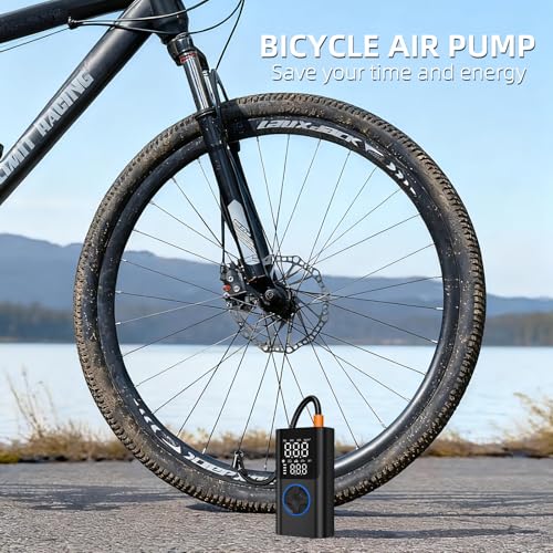 Image of Tire Inflator Portable Air Compressor, 150PSI Fast Inflation Bike Pump with Gauge & USB Charging Output, Air Pump for Car, Bicycles, Motorcycles, Scooters & Balls