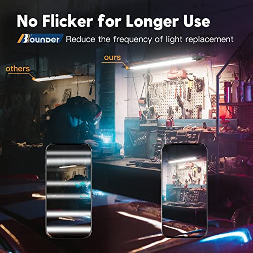 Image of BBOUNDER 10 Pack Linkable LED Utility Shop Light, 4 FT Integrated Fixture for Garage, 40W Equivalent 250W, 5000K Daylight, Surface + Suspension Mount, Florescent Light Fixture Replacement, Black