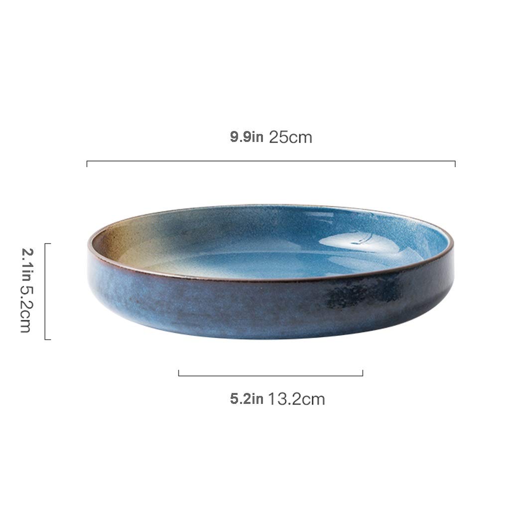 Talerz obiadowy, kreatywne talerze, nordycka zastawa stołowa, ceramiczny talerz na ryby, duża miska porcelanowa, serwis stołowy, talerz na owoce kuchenne, 25 c