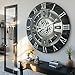 ImprovingLife The Gears Clock Real Moving Gear Wall Clock England Line (Vintage Black, 24 inches (60 cm))