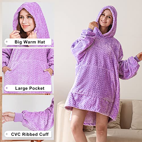 Elephwild Thick Wearable Blanket Hoodie For Adult, Cozy & Warm Oversized Wearable Blanket Sweatshirt With Sleeves And Giant Pocket, Stylish Gifts For Women Men Family Friends #TOP2