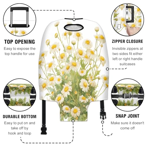 Floral Luggage Cover Suitcase Protector Travel Luggage Cover Carry on Luggage Cover Washable Baggage Covers for Suitcase Fit 30-32 Inch Luggage3